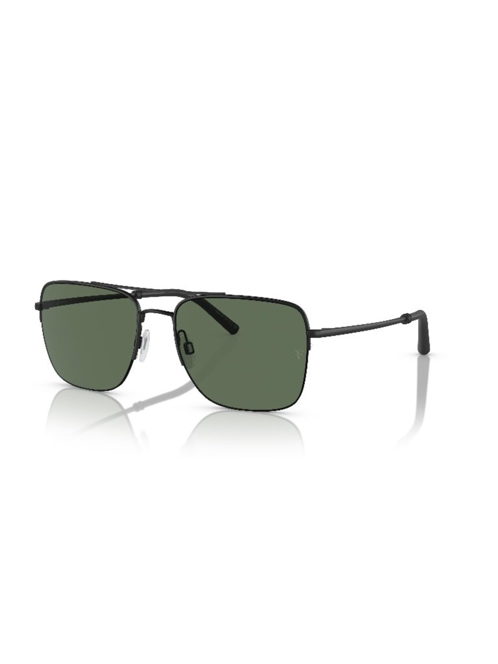 New Oliver Peoples Men's Sunglasses Black Aviator Green Lens Metal Frame OV1343S